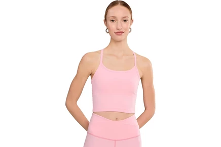 Beyond Yoga Spacedye Slim Racerback Cropped Tank frosty pink heather