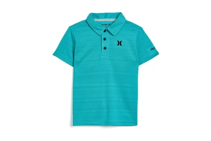 Детское поло Hurley Kids Dri-FIT, бирюзовое меланжевое