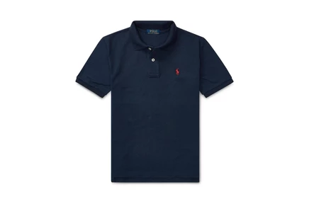 Мужская рубашка Polo Ralph Lauren Kids Cotton Mesh Polo Shirt (Big Kids) refined navy