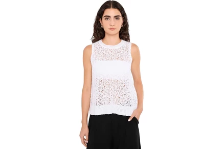 Женская футболка Eileen Fisher Peruvian Organic Cotton Slub Jewel Neck Shell