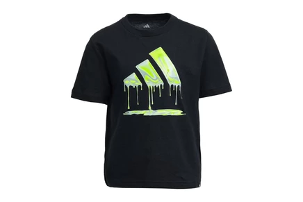Детская футболка adidas Kids Chrome Drip Logo, черно-зеленая