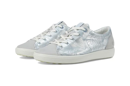 Женские кеды ECCO Soft 7 Floral, серебро/серый