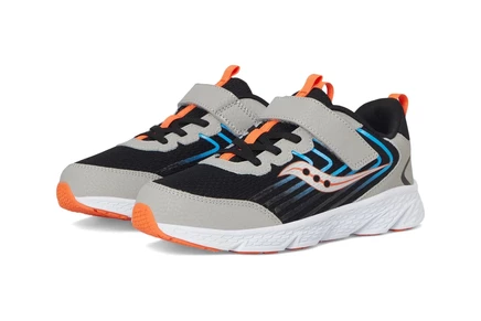 Детские кроссовки Saucony Wind 3.0 с липучкой, черно-серые