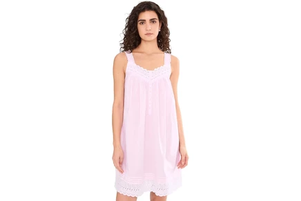 Пижама Eileen West Cotton Lawn Swiss Dot Sleeveless Short Chemise