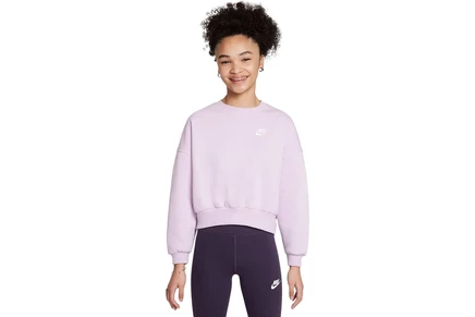 Женский свитшот Nike Kids Club Fleece Boxy Crew Sweatshirt LBR (Big Kids)