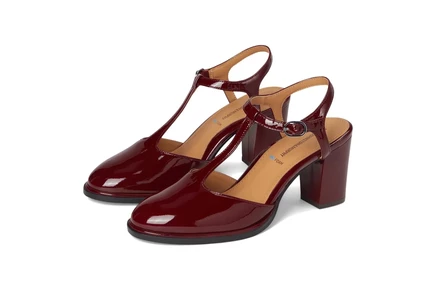 Johnston & Murphy Amy T-Strap Pumps red