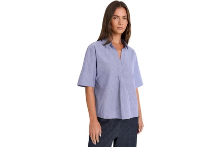 Женская футболка Eileen Fisher Striped Poplin Classic Collar Top