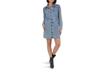 Платье KUT from the Kloth Arlington - Button Front Dress w/ A-Line Skirt & Waistband