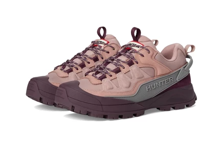 Женские кроссовки Hunter Nicia light pink/grey suede