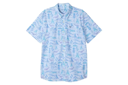 Мужская рубашка Vineyard Vines Kids Key West Scene Short Sleeve Shirt (Little Kid/Big Kid)