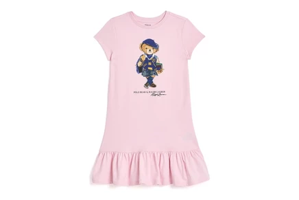 Детское платье Polo Ralph Lauren Kids Polo Bear, розовое