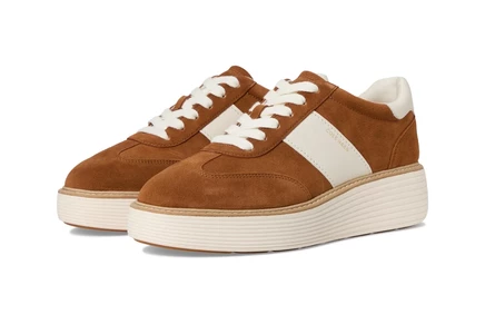 Женские кроссовки Cole Haan Originalgrand Max Platform Sneakers tobacco suede/ivory leather