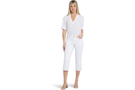 Джинсы NYDJ Petite Marilyn Crop Cuff Jeans in Optic White