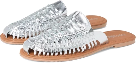 Женские мюли Seychelles Little Italy Metallic кожаные, серебристые