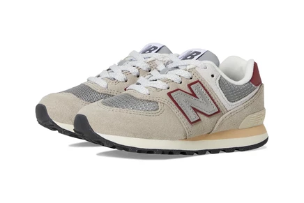 Детские кроссовки New Balance 574, песочно-бордовые