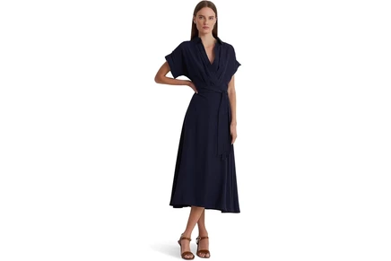 Платье Lauren Ralph Lauren Petite Belted Crepe Dress