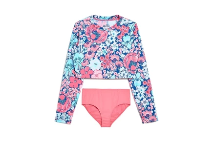 Lilly Pulitzer Kids Ibbie Rashguard Set (Toddler/Little Kid/Big Kid) starlight navy in all her glory