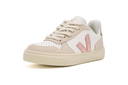 Детские кроссовки VEJA Small V-10, белые/бежевые
