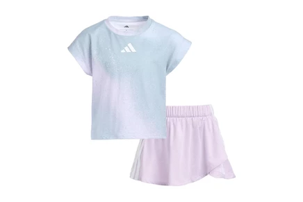 Детский комплект adidas AOP, майка и скорт, голубой
