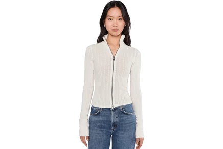 Женская кофта Free People Brunch Girl на молнии, слоновая кость