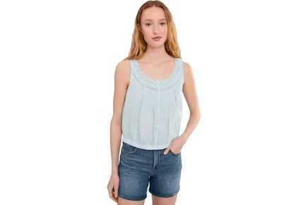 Женский топ Madewell без рукавов с кружевом, светло‑голубой