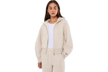 Женское худи UGG Classic на молнии, песочное меланжевое