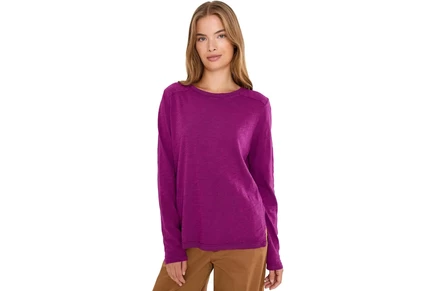 Лонгслив Elliott Lauren Garment Dye Tee, Long Sleeve Crew Neck with Rib Trim and Side Slit Detail