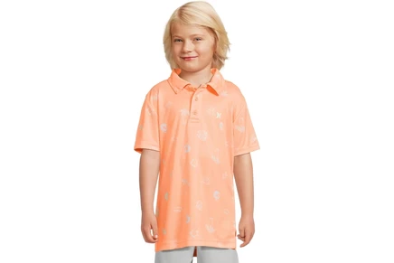 Поло для детей Hurley Kids Belmont с принтом, sunset glow