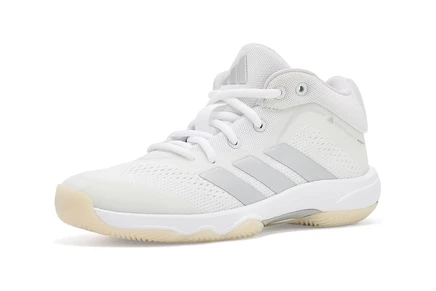 adidas Kids Crazyflight 7 Mid Top Volleyball (Little Kid/Big Kid) white/silver metallic/white
