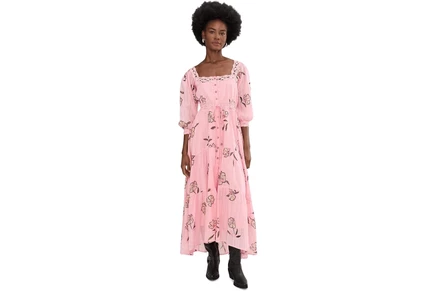 Платье Free People Morning Meadows Long-Sleeve Maxi Dress