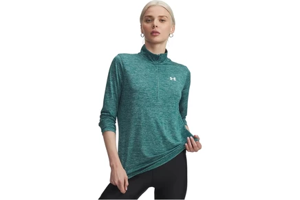 Женский пуловер Under Armour Tech 1/4 Zip Twist, зеленый/белый