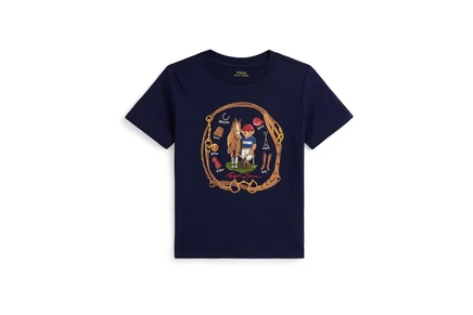 Мужская рубашка Polo Ralph Lauren Kids Polo Bear Cotton Jersey Tee (Toddler/Little Kid) newport navy