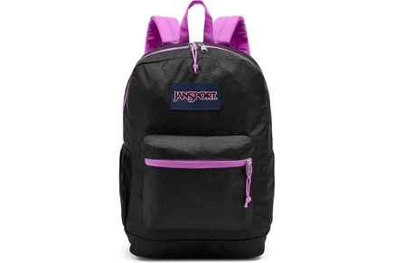 JanSport Cross Town Plus color blocked black/digital fuchsia