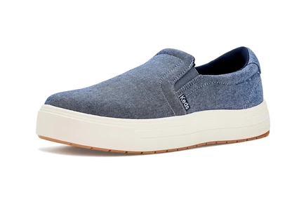 Женские кеды Keds Park Slip-On платформенные, голубой шамбре