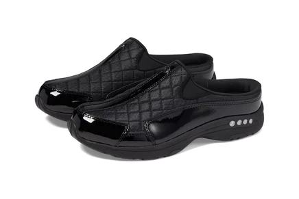 Женские кроссовки Easy Spirit Traveltime black patent leather/silver