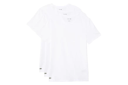 Мужская рубашка Lacoste 100 Cotton Slim Fit Crew-neck T-shirt 3-pack white