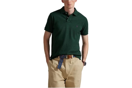 Мужская поло Polo Ralph Lauren The Iconic Mesh, зеленый меланж