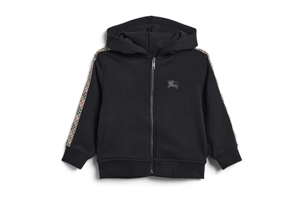 Детский топ Burberry Kids Clyde Check Tape, черный