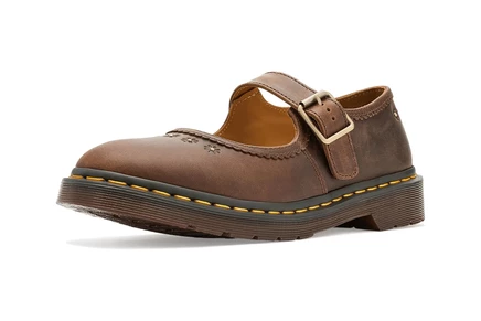 Женские туфли Dr. Martens Mary Jane Flower, темно-коричневые
