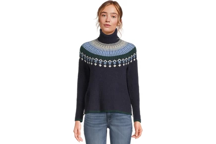 Свитер L.L.Bean Supersoft Waffle Sweater Turtleneck Fair Isle