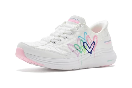 SKECHERS Contour Foam Cozy Fit Timeless Heart Hands Free Slip-ins white multi