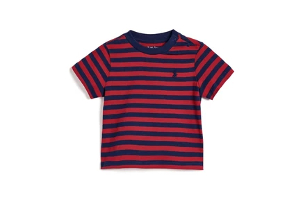 Младенческая полосатая футболка Ralph Lauren, красно-синяя