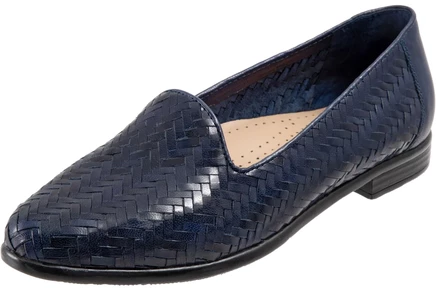 Женские балетки Trotters Liz III, кожаные, тёмно-синие