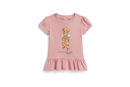 Polo Ralph Lauren Kids Polo Bear Cotton Jersey Peplum Tee (Infant) adirondack rose