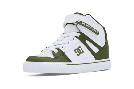 Детские кеды DC Pure High-Top, бело-оливковые
