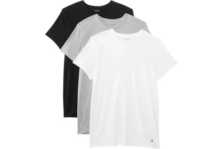 Мужской набор футболок Calvin Klein Cotton Classics, 3 шт., черная/серый меланж/белая