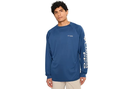 Columbia PFG Terminal Tackle Long Sleeve Shirt carbon/ancient fossil logo
