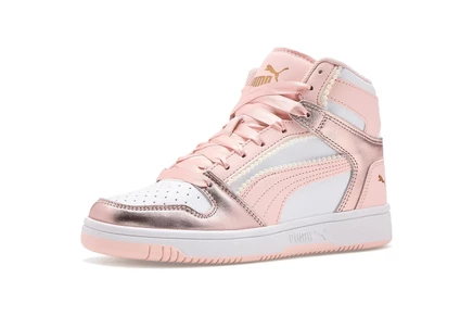 Детские кроссовки PUMA Rebound Layup Mid, бело-золотые