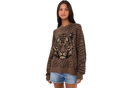 Show Me Your Mumu Seasons Sweater wild tiger graphic knit