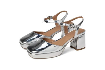 Aerosoles Soir silver mirror metallic faux leather